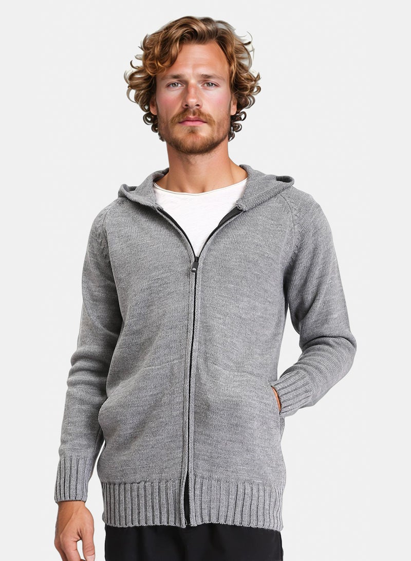 Ravin Men Zip-Up Knit Cardigan - Image 1